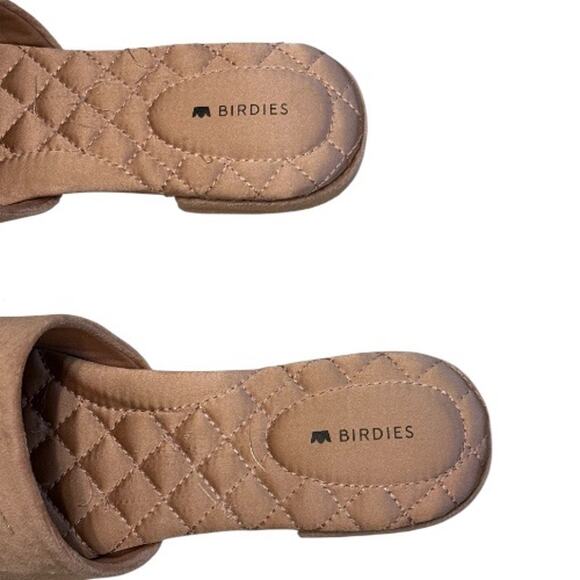 Birdies 7.5 Songbird Pom Pom Slides Velvet Blush Pink Mules Slipper Flats Tassle - Picture 9 of 11